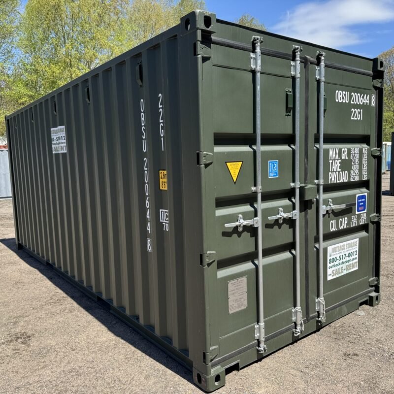 20′ x 8′ x 8.5′ Tall– New Shipping/Storage Container – Wind and Watertight – GREEN