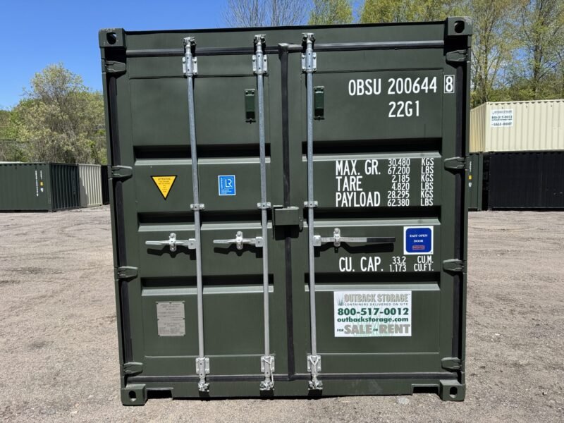 20′ x 8′ x 8.5′ Tall– New Shipping/Storage Container – Wind and Watertight – GREEN
