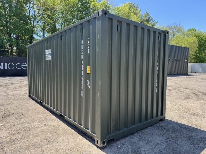 20′ x 8′ x 8.5′ Tall– New Shipping/Storage Container – Wind and Watertight – GREEN