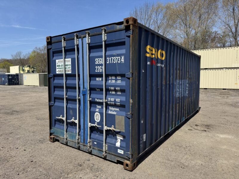 20′ x 8′ x 8.5′ Tall –Used Shipping / Storage Container-Wind and Watertight – BLUE