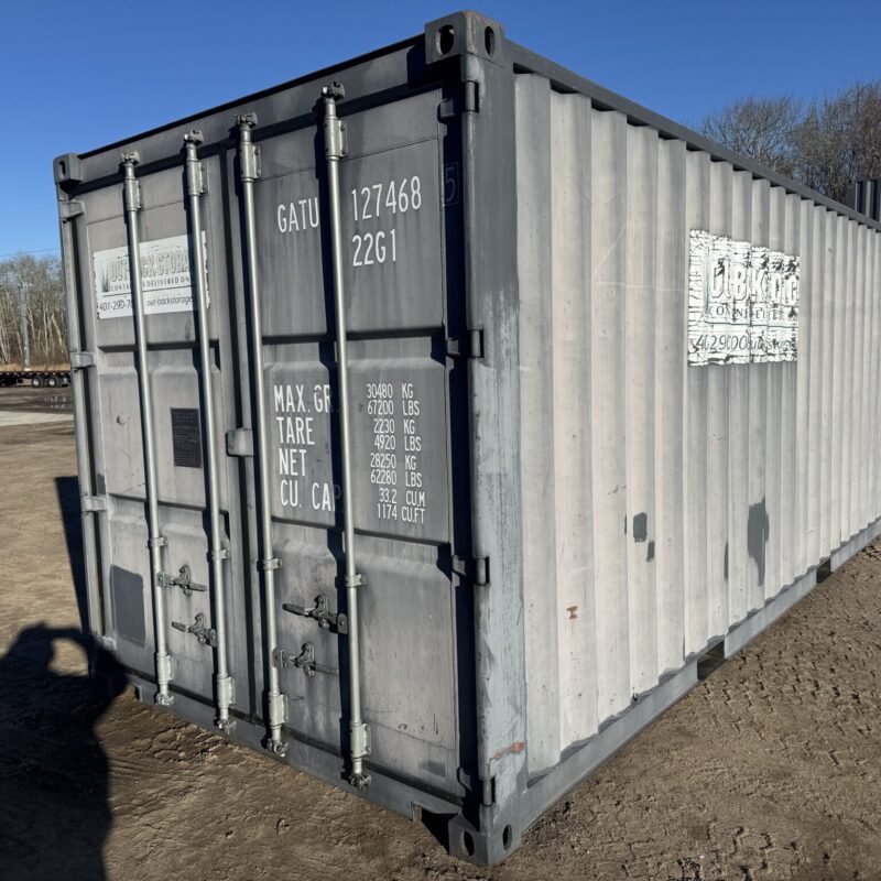 20′ x 8′ x 8.5′ Tall– Wind and Watertight **OFF RENT** Used Shipping / Storage Container – GRAY