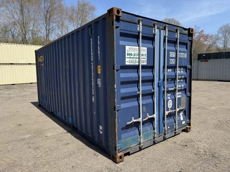 20′ x 8′ x 8.5′ Tall –Used Shipping / Storage Container-Wind and Watertight – BLUE